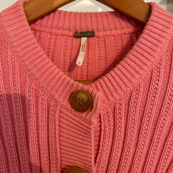 Free people all yours knit cardigan in pink - Picture 5 of 9